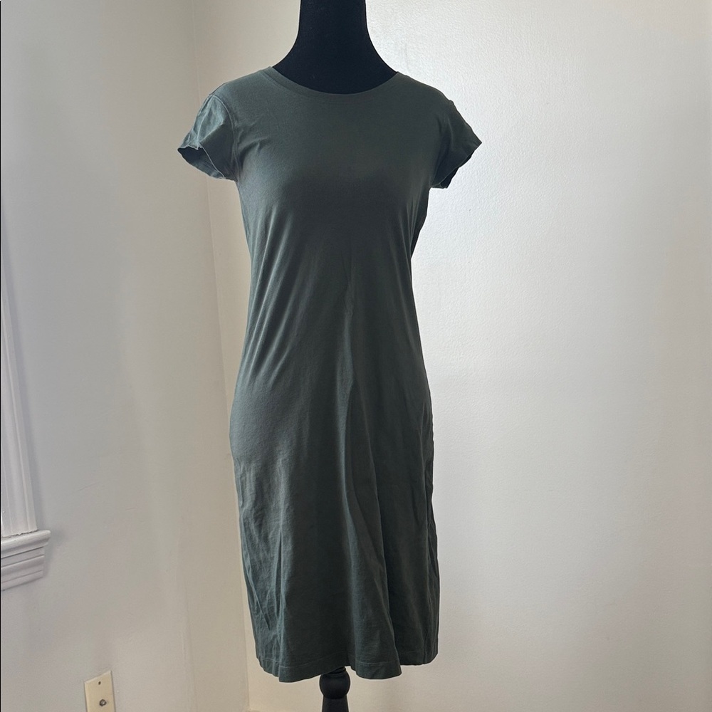 Patagonia Organic Cotton Dress | Green | Short Sleeve | Size S | Casual Midi